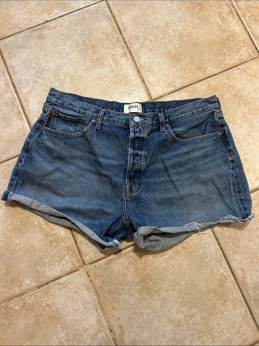 Agolde Parker Long Denim Shorts Women's size 33